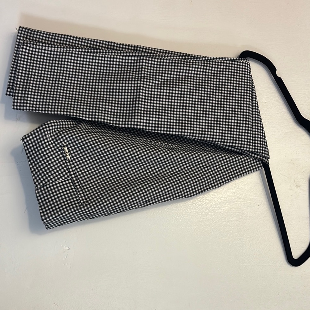 Calvin Klein Black and White Checkered Skinny Pants